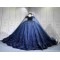 Mumuleo Navy Blue Sweetheart Floor-Length Ball Gown Quinceanera Dress with Cape Royal Train 2026