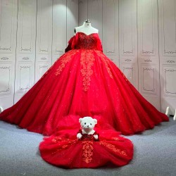 Mumuleo Wholesale Red Quinceanera Dress with Matching Doll Dress