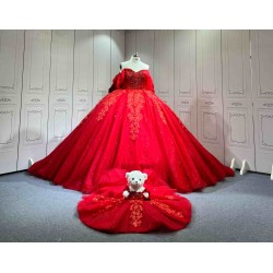 Mumuleo Wholesale Red Quinceanera Dress with Matching Doll Dress