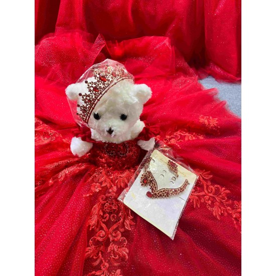 Mumuleo Wholesale Red Quinceanera Dress with Matching Doll Dress