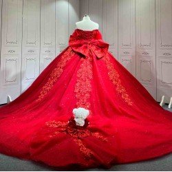 Mumuleo Wholesale Red Quinceanera Dress with Matching Doll Dress