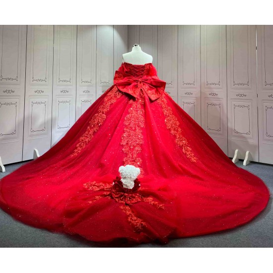 Mumuleo Wholesale Red Quinceanera Dress with Matching Doll Dress