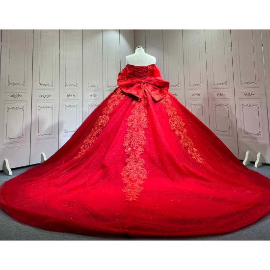Mumuleo Wholesale Red Quinceanera Dress with Matching Doll Dress