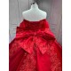 Mumuleo Wholesale Red Quinceanera Dress with Matching Doll Dress