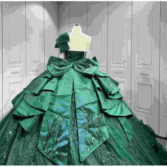 Mumuleo Emerald Green Quinceanera Dress 2026 Ball Gowns 15 Years Dresses Oem New Style Women's Princess Extravagant