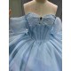 Mumuleo Wholesale Quinceanera Dress with Sleeves Sky Blue Quinceanera Dress for Teenagers Vestidos Para Nena De 8 Anos