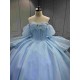 Mumuleo Wholesale Quinceanera Dress with Sleeves Sky Blue Quinceanera Dress for Teenagers Vestidos Para Nena De 8 Anos