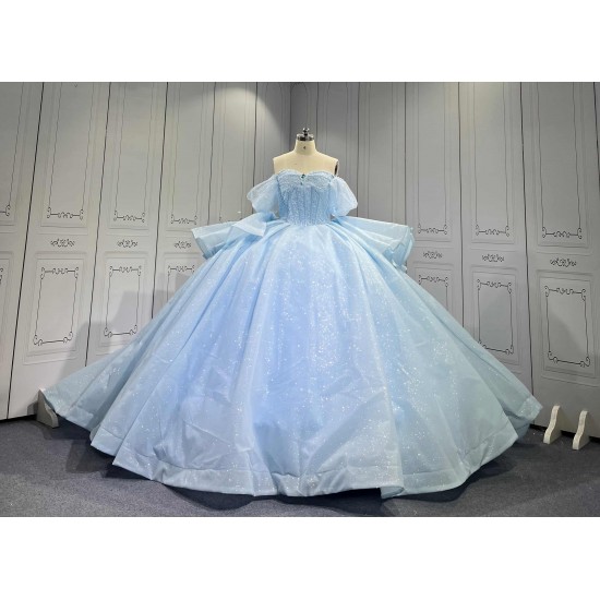 Mumuleo Wholesale Quinceanera Dress with Sleeves Sky Blue Quinceanera Dress for Teenagers Vestidos Para Nena De 8 Anos