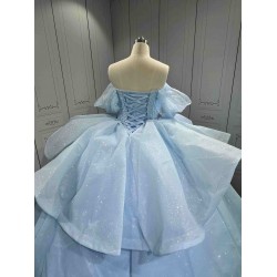 Mumuleo Wholesale Quinceanera Dress with Sleeves Sky Blue Quinceanera Dress for Teenagers Vestidos Para Nena De 8 Anos