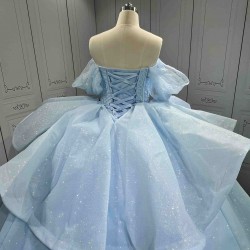 Mumuleo Wholesale Quinceanera Dress with Sleeves Sky Blue Quinceanera Dress for Teenagers Vestidos Para Nena De 8 Anos