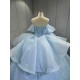 Mumuleo Wholesale Quinceanera Dress with Sleeves Sky Blue Quinceanera Dress for Teenagers Vestidos Para Nena De 8 Anos