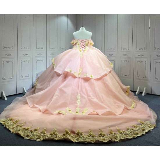 Mumuleo Rose Gold Quinceanera Dress 2026 15 Years Dresses Vestidos De Quinceanera Fiesta Largo Elegante Boda