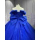 Mumuleo Royal Blue Quinceanera Dress 2026 Ball Gown Floor-Length Lace Sweetheart Neckline Chapel Train