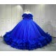 Mumuleo Royal Blue Quinceanera Dress 2026 Ball Gown Floor-Length Lace Sweetheart Neckline Chapel Train