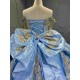 Mumuleo Sky Blue Quinceanera Dresses 2026 Floor-Length Ball Gown Sweep Train Luxury Satin Lace Natural Waistline