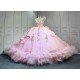 Mumuleo Princess Pink Quinceanera Dress 2026 Floor-Length Ball Gown Sweetheart Neckline Shoulder Lace Printed Chapel Train 100%