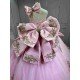 Mumuleo Princess Pink Quinceanera Dress 2026 Floor-Length Ball Gown Sweetheart Neckline Shoulder Lace Printed Chapel Train 100%