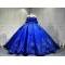 Mumuleo Royal Blue Modern Ball Gown Floor-Length Quinceanera Dress with Satin Lace Chapel Train for Teenagers 2026