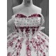 Mumuleo White Modern Ball Gown Floor-Length Quinceanera Dress Chapel Lace Satin Print Natural Waist for Teenagers Party 2026