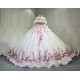Mumuleo White Modern Ball Gown Floor-Length Quinceanera Dress Chapel Lace Satin Print Natural Waist for Teenagers Party 2026