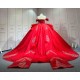 Mumuleo Red Modern Ball Gown Floor-Length Quinceanera Dress with Candy Color and Chapel Train