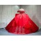 Mumuleo Red Modern Ball Gown Floor-Length Quinceanera Dress with Candy Color and Chapel Train