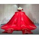 Mumuleo Red Modern Ball Gown Floor-Length Quinceanera Dress with Candy Color and Chapel Train