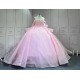 Mumuleo Shiny Pink Ball Gown Floor-Length Quinceanera Dress Chapel Modern Satin Lace Print Natural Waist for Teenagers 2026