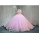 Mumuleo Shiny Pink Ball Gown Floor-Length Quinceanera Dress Chapel Modern Satin Lace Print Natural Waist for Teenagers 2026