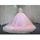 Mumuleo Shiny Pink Ball Gown Floor-Length Quinceanera Dress Chapel Modern Satin Lace Print Natural Waist for Teenagers 2026