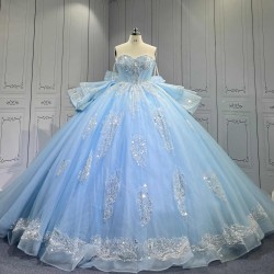 Mumuleo Floor-Length Modern Satin Lace Printed Chapel Train Ball Gown Quinceanera Dress for Teenagers