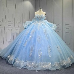 Mumuleo Floor-Length Modern Satin Lace Printed Chapel Train Ball Gown Quinceanera Dress for Teenagers