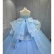 Mumuleo Floor-Length Modern Satin Lace Printed Chapel Train Ball Gown Quinceanera Dress for Teenagers
