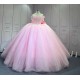 Mumuleo Pink Sweetheart Ball Gown Quinceanera Dresses with Sweep Train Beading for Party 2026