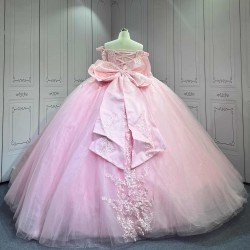 Mumuleo Pink Sweetheart Ball Gown Quinceanera Dresses with Sweep Train Beading for Party 2026