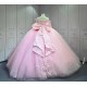Mumuleo Pink Sweetheart Ball Gown Quinceanera Dresses with Sweep Train Beading for Party 2026