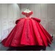 Mumuleo Red Sweetheart Neckline Floor-Length Ball Gown Quinceanera Dress with Chapel Train and Lace Decoration 2026