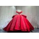 Mumuleo Red Sweetheart Neckline Floor-Length Ball Gown Quinceanera Dress with Chapel Train and Lace Decoration 2026