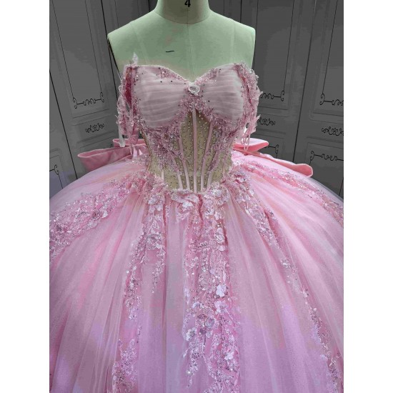 Mumuleo Princess Pink Quinceanera Dress 2026 With Big Bow