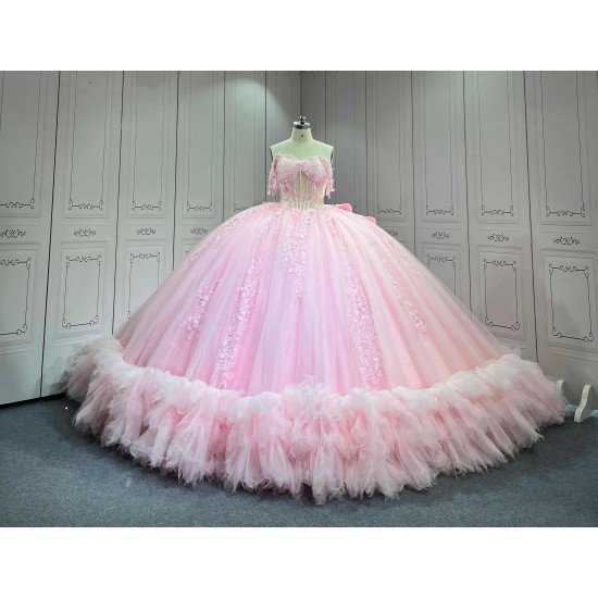 Mumuleo Princess Pink Quinceanera Dress 2026 With Big Bow