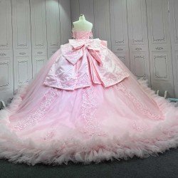 Mumuleo Princess Pink Quinceanera Dress 2026 With Big Bow