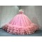 Mumuleo Blush Pink Quinceanera Ball Gown Floor-Length Chapel Train Modern Satin Lace Print Natural Waist Dress 2026
