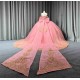 Mumuleo Blush Pink Rose Gold Floor-Length Ball Gown Shoulder Sweetheart Neckline Chapel Train Quinceanera Dresses 2026 100%