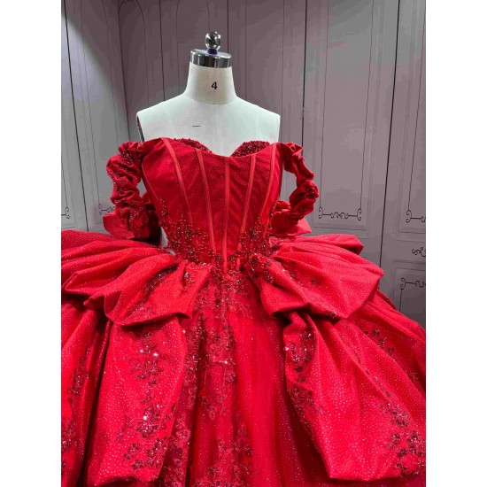 Mumuleo Bright Red Quinceanera Dress Vestidos De 15 Anos Quinceanera Fashion Xv Vestido De Quinceaera Talla Pequea