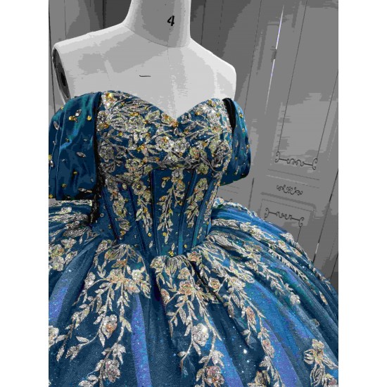 Mumuleo Teal Green Quinceanera Dress Vestidos De 15 Anos Quinceanera Fashion Xv Vestidos De Quinceaera Azul