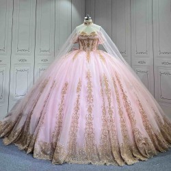 Mumuleo Pink Quinceanera Dress With Cape Vestidos De 15 Anos Quinceanera Fashion Xv Vestidos De 15 Aos Lila