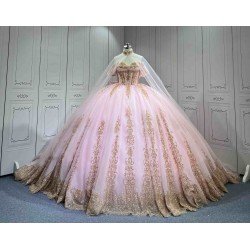 Mumuleo Pink Quinceanera Dress With Cape Vestidos De 15 Anos Quinceanera Fashion Xv Vestidos De 15 Aos Lila