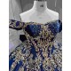 Mumuleo Navy Blue With Gold Quinceanera Dress Vestidos De 15 Anos Quinceanera Fashion Xv Vestido De 15 Aos Morado