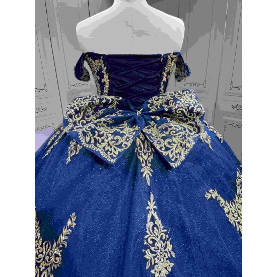 Mumuleo Navy Blue With Gold Quinceanera Dress Vestidos De 15 Anos Quinceanera Fashion Xv Vestido De 15 Aos Morado