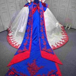 Mumuleo Snow White Inspired Quinceanera Dress 2026 Vestidos De 15 Anos Quinceanera Fashion White With Blue Fairy Tale Gown